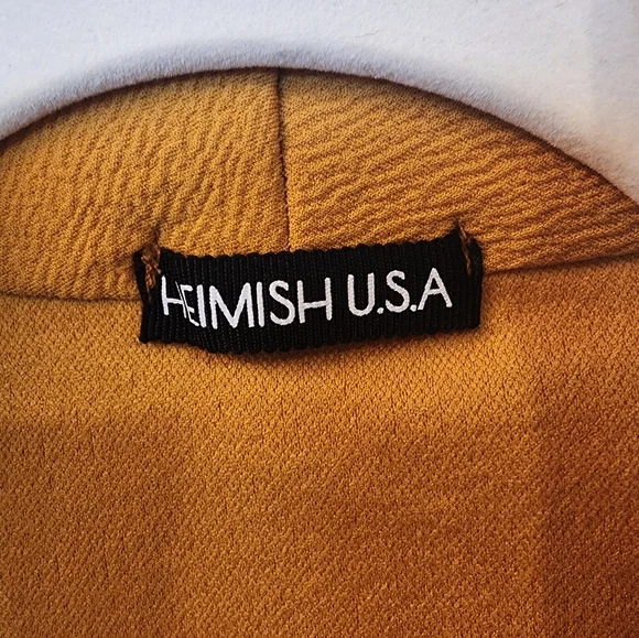 Heimish Mustard Open Front Cardigan Medium NWOT - Picture 3 of 4